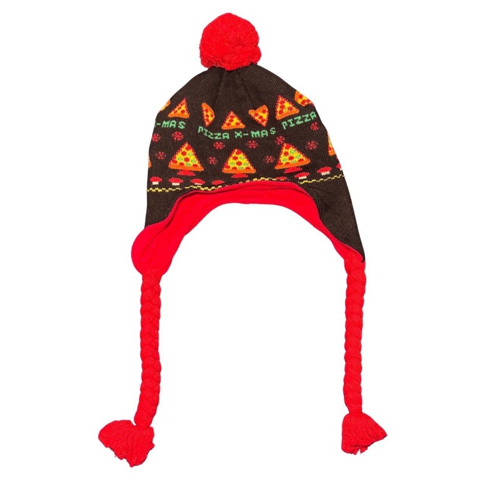 Pizza X-mas Hat Red And Black